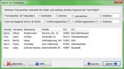 Heyer's Etiketten-Studio Pro - Seriendruck: Textimport