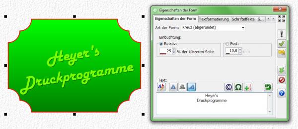 Heyer's Etiketten-Studio - Form